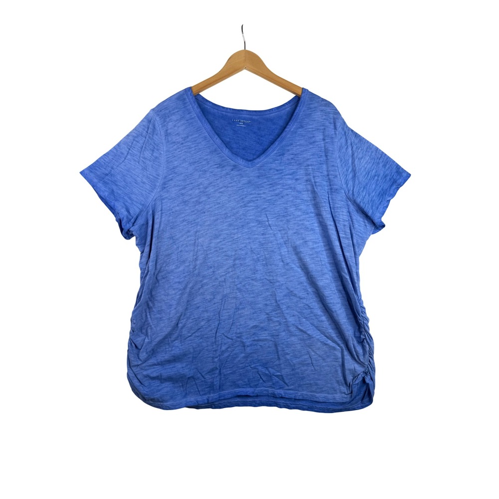 Lane Bryant Women's V-neck Short Sleeve Shirt size 22/24 Blue